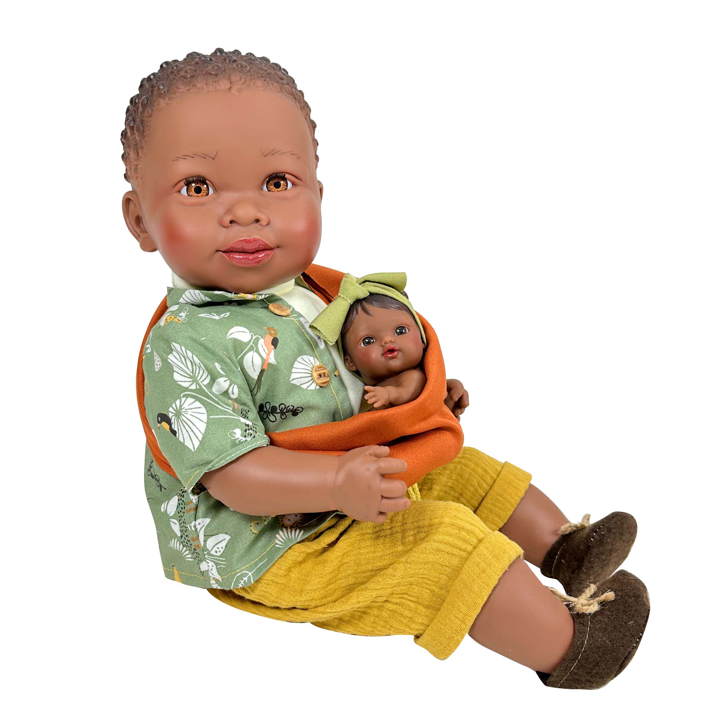 Nines Artesanals d'Onil - AMIR DOLL WITH BABY: BACKPACK | VALARIE